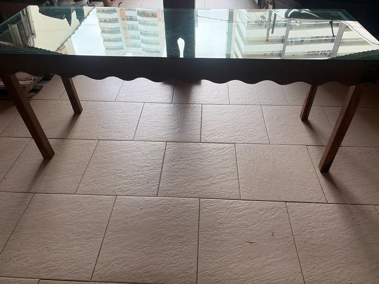 Mesa Madeira Tampo vidro - Foto 3