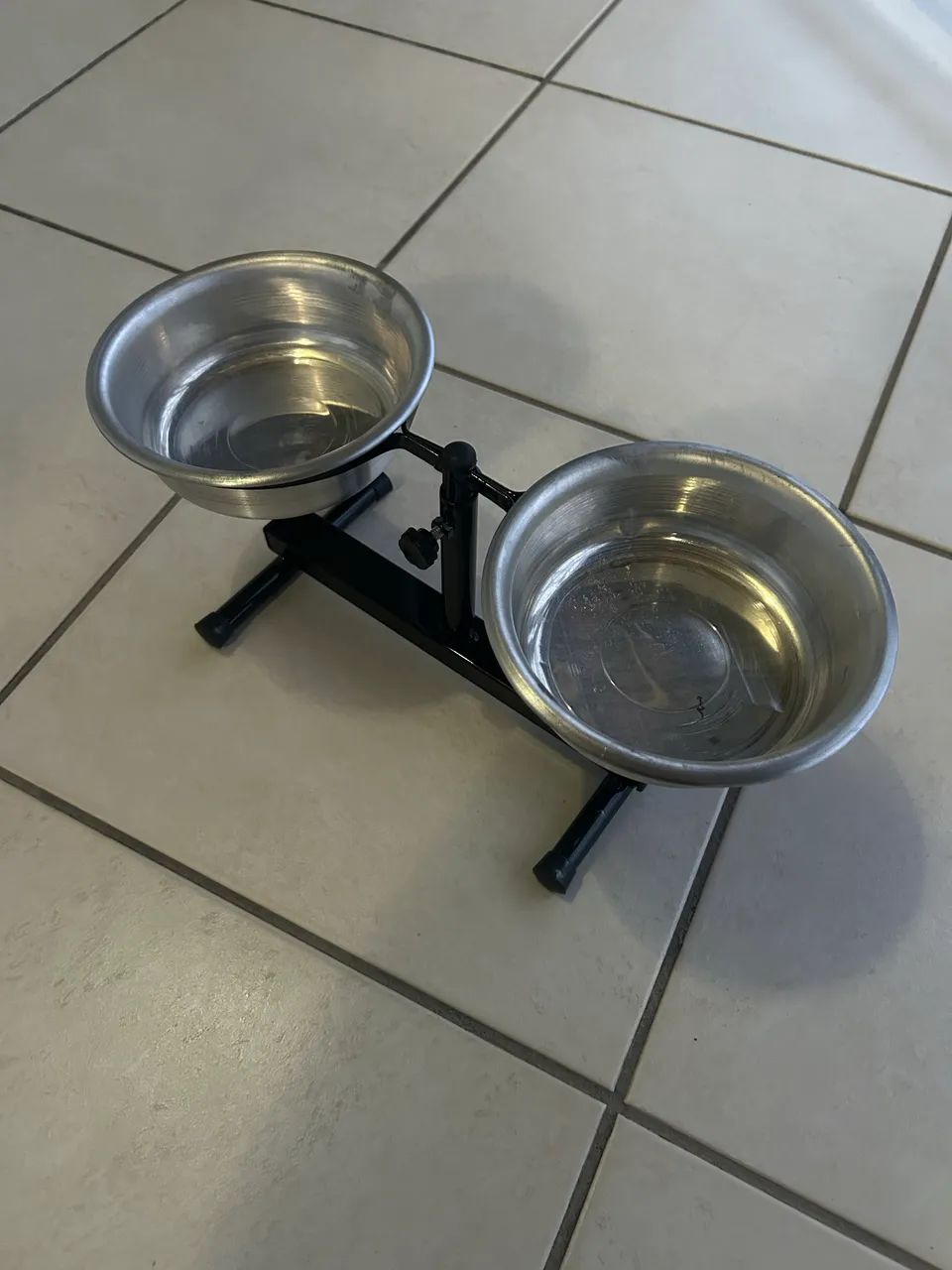 Comedouro Duplo Elevado Ajustável Cachorro 1 Litro - Foto 2