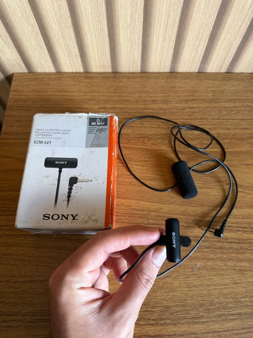 Microfone Sony Lapela ECM-LV1 Omnidirecional Original Preto - Foto 3