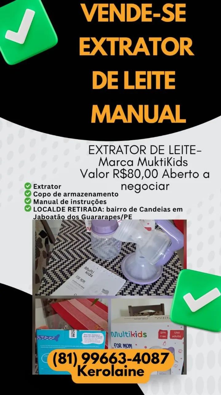 Extrator de leite manual 