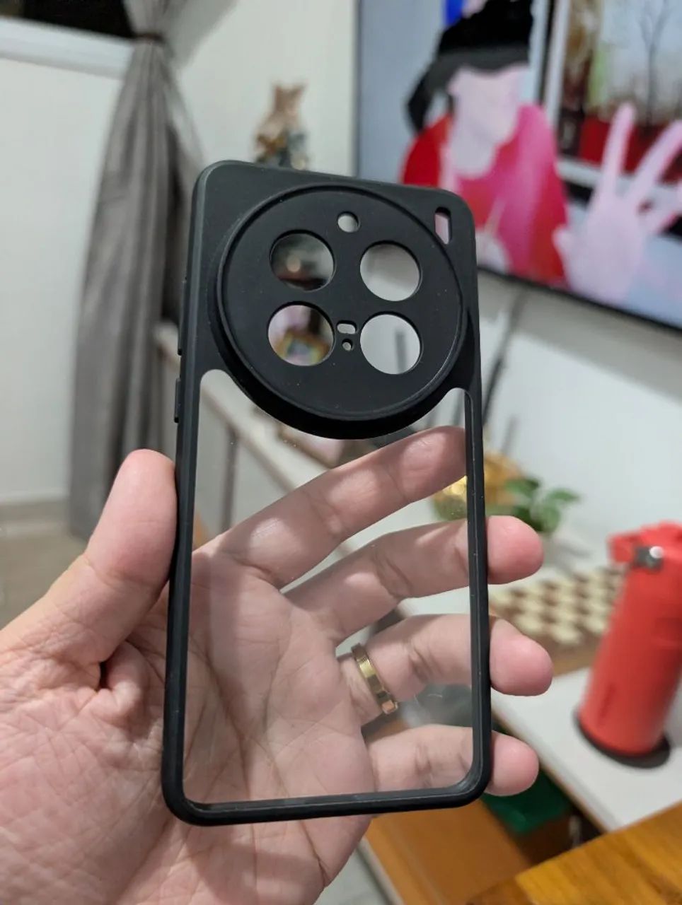 Capa Vivo X200 Pro Transparente com preto - Foto 2