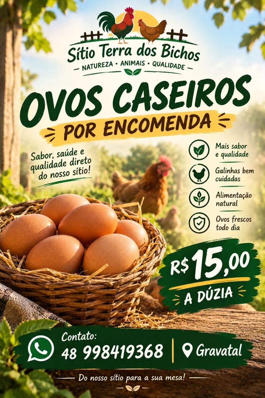 OVOS CAIPIRAS - 100% ORGÂNICOS