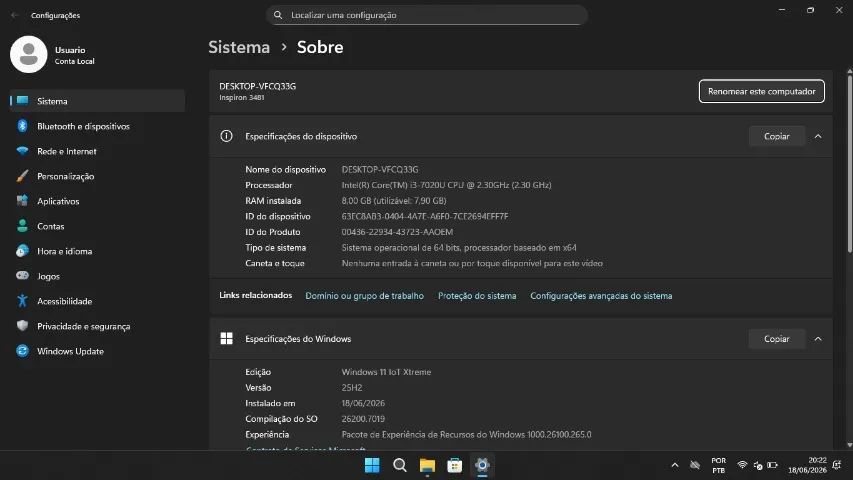 Notebook Dell Inspiron 3481 I3 7020U 8GB - Foto 2