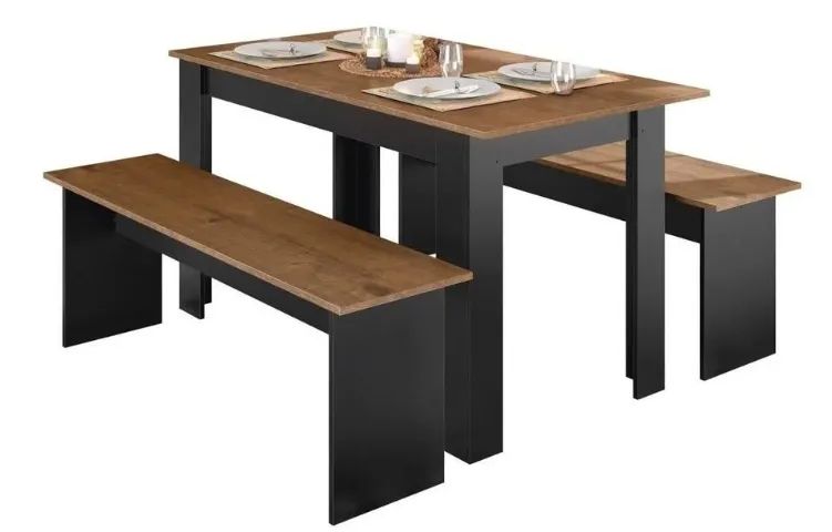 Mesa de Jantar Retangular + 2 bancos inclusos  - Foto 5