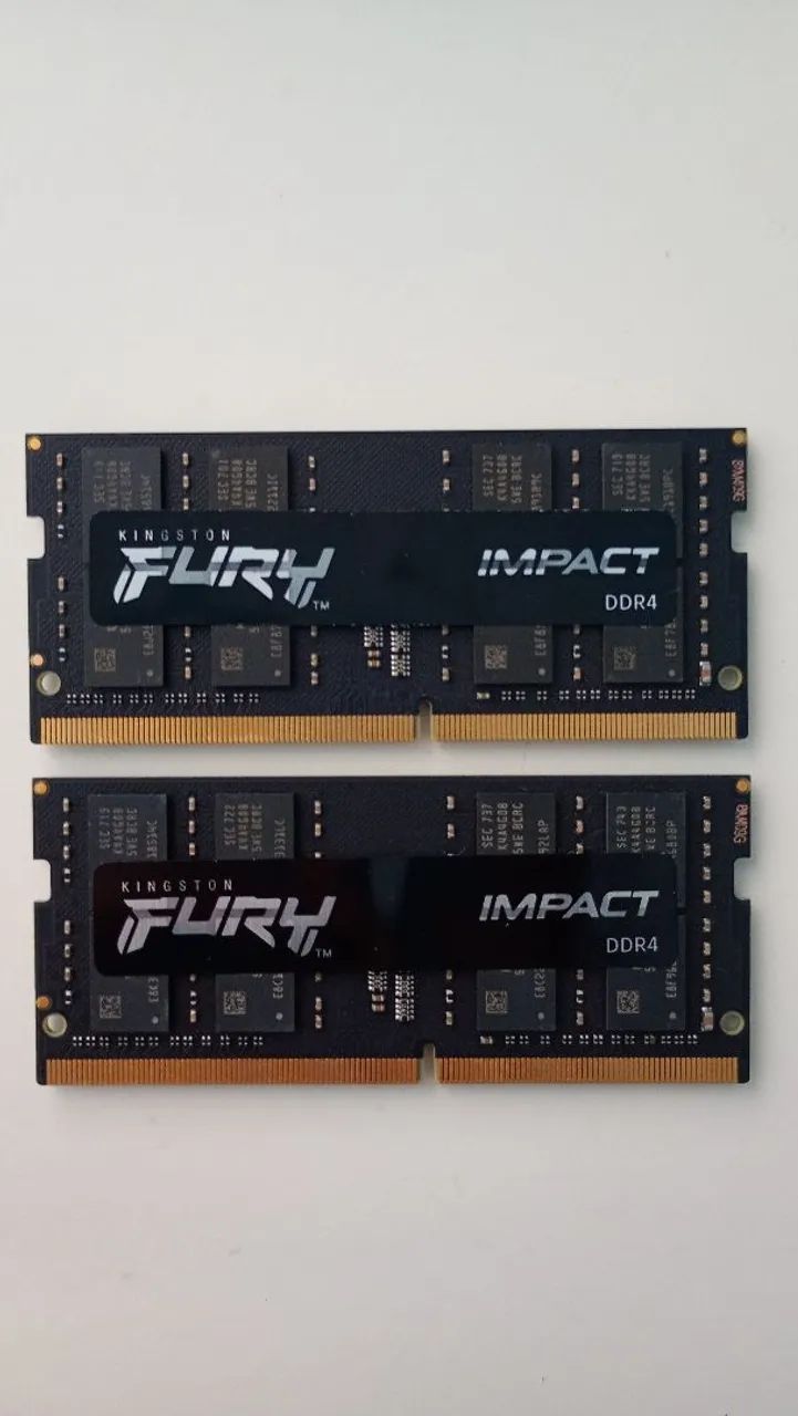 2x Memória RAM DDR4 8gb 3200Mhz Kingston Fury Impacto Gamer