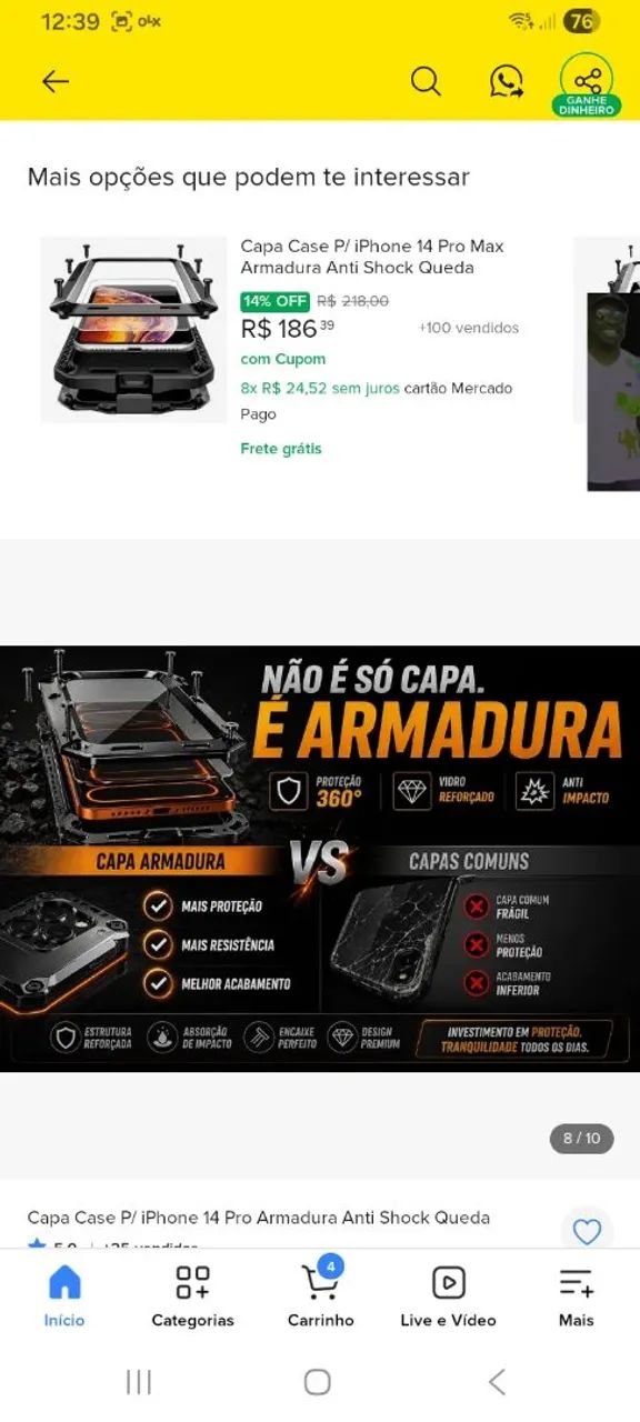 Case / capa / armadura para iphone 14 pro - Foto 4
