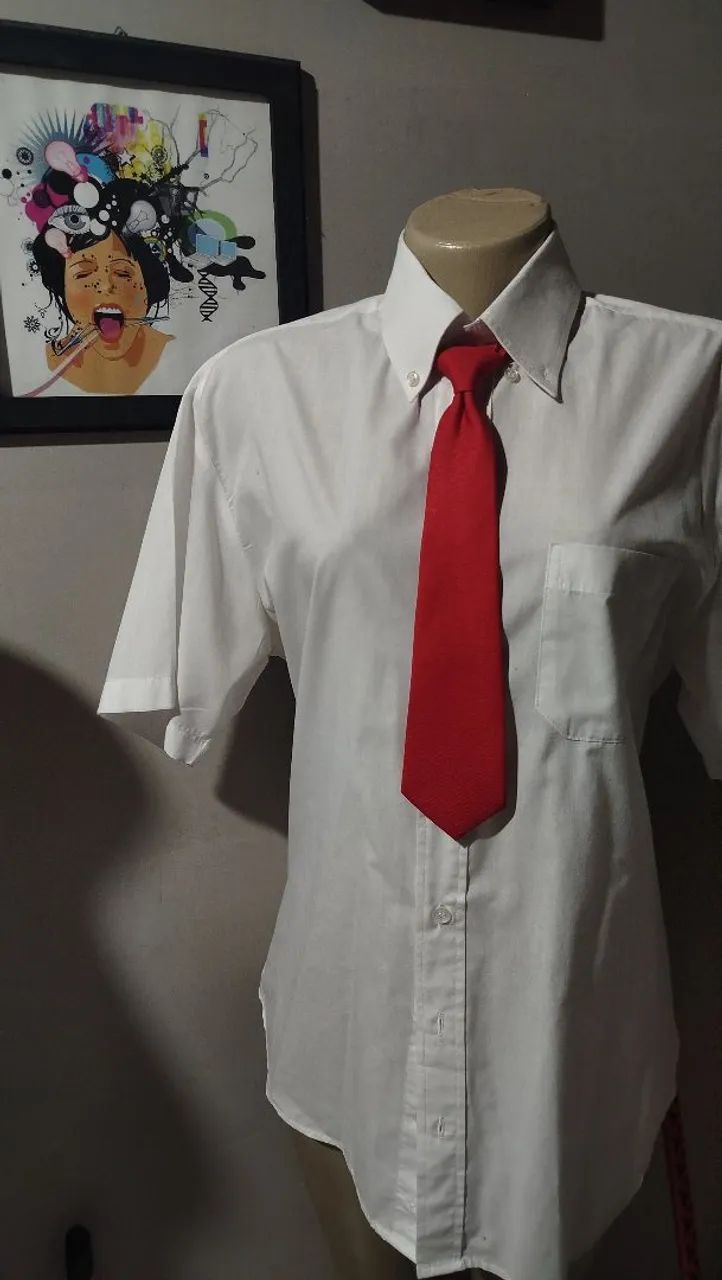 Gravata estilo colegial vermelha 