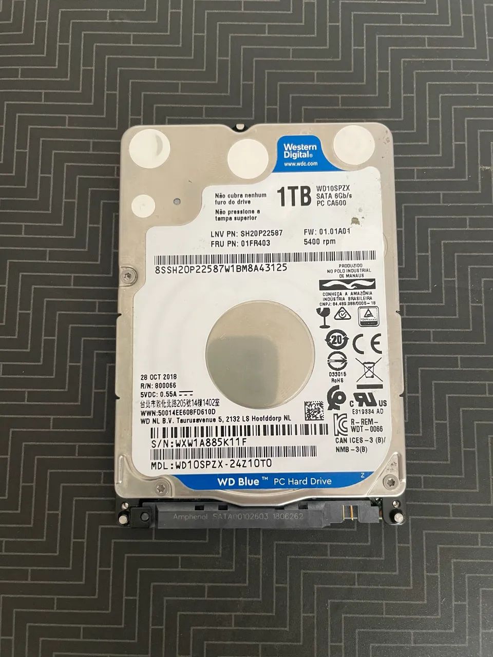 HD WD 1TB SAUDÁVEL / FUNCIONANDO PERFEITAMENTE 
