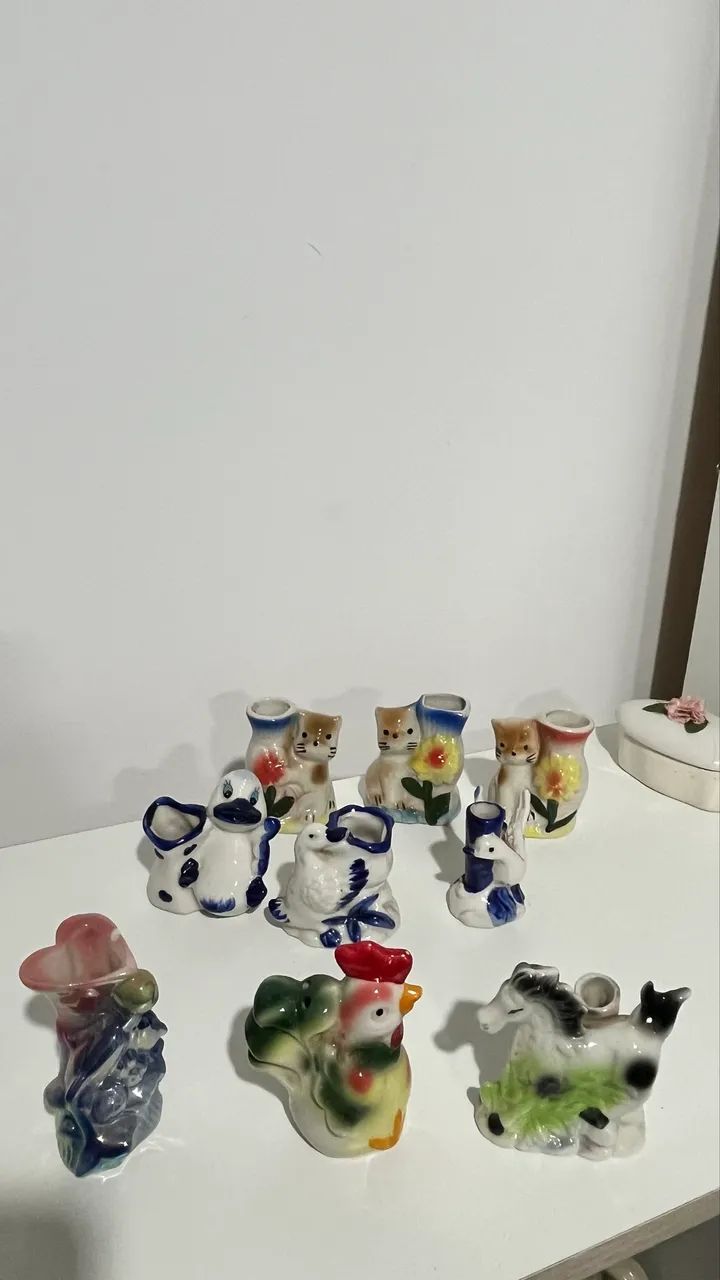Conjunto de 9 bibelôs antigos - Foto 2