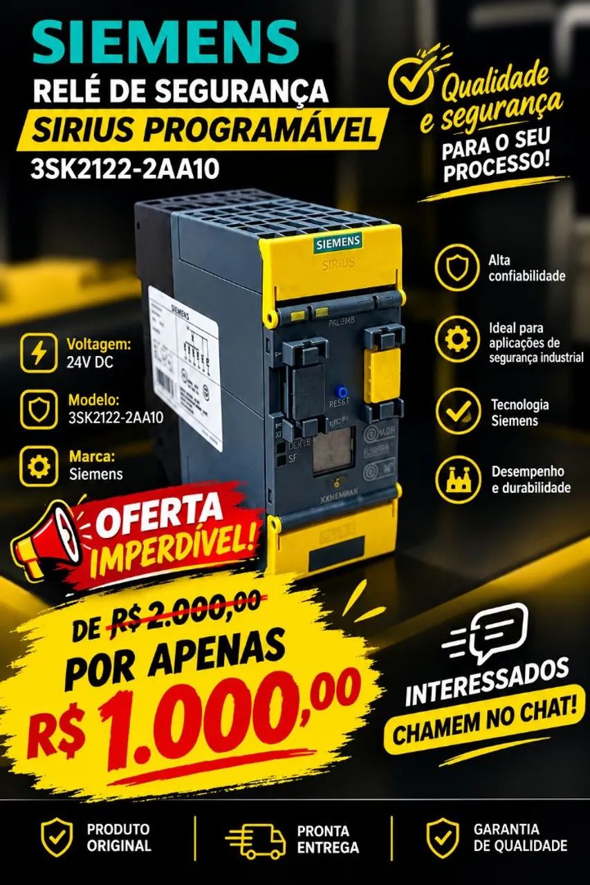Rele de segurança Sirus programável 3sk2122-2aa10 siemens