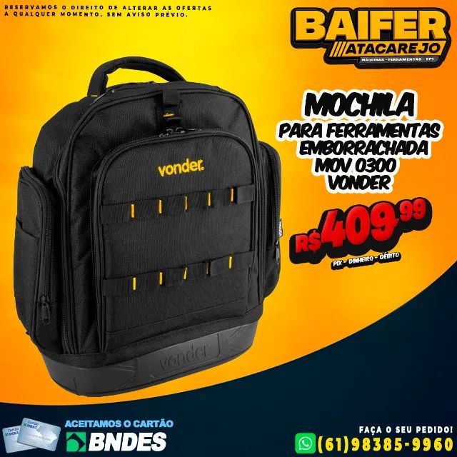 Mochila Para Ferramentas Mov 0300 Emborrachada Vonder