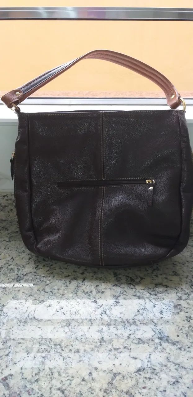 Bolsa de couro marrom da Pelica Couros - Foto 3