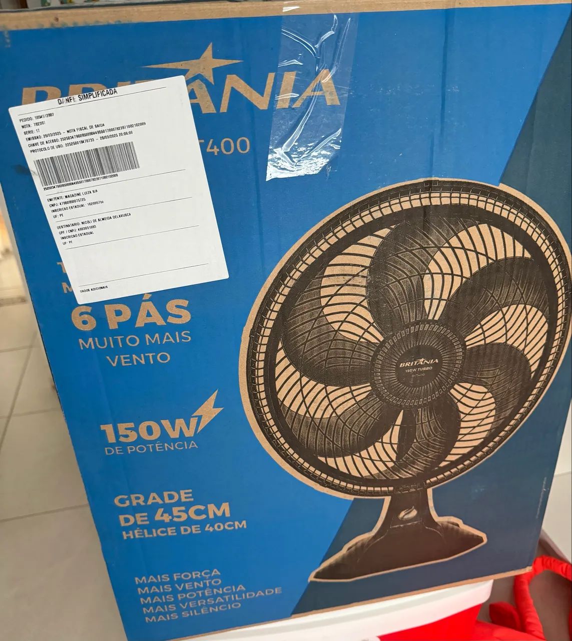 Ventilador novo 
