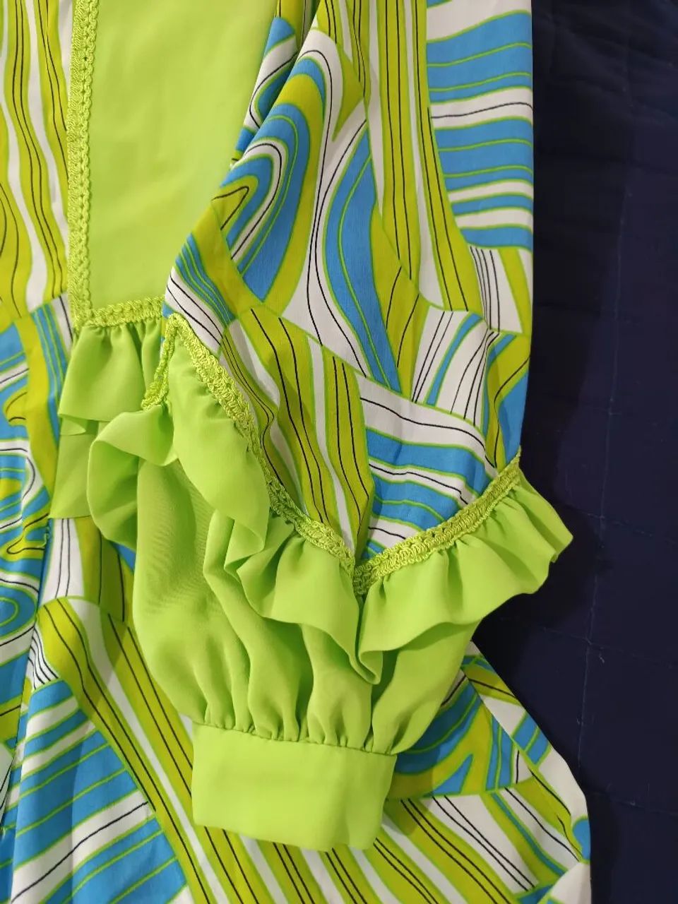 Vestido prenda verde e azul - Foto 3