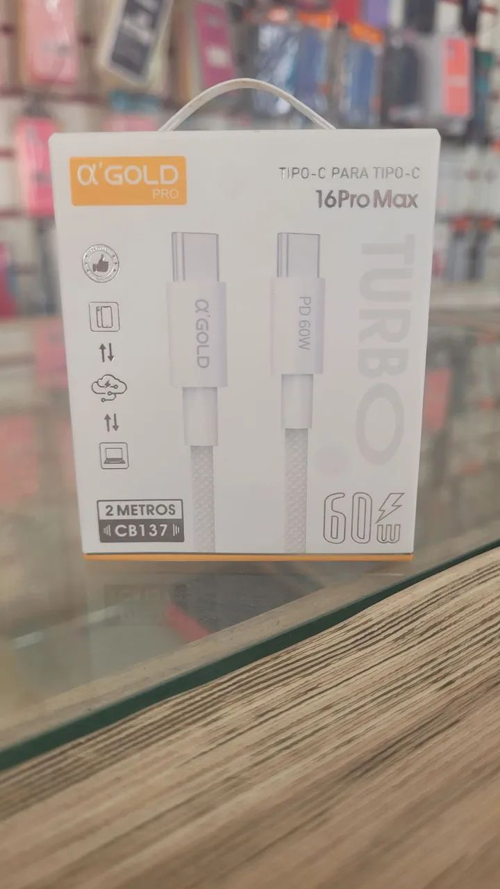 Cabo turbo Ok'Gold Tipo-C para Tipo-C 