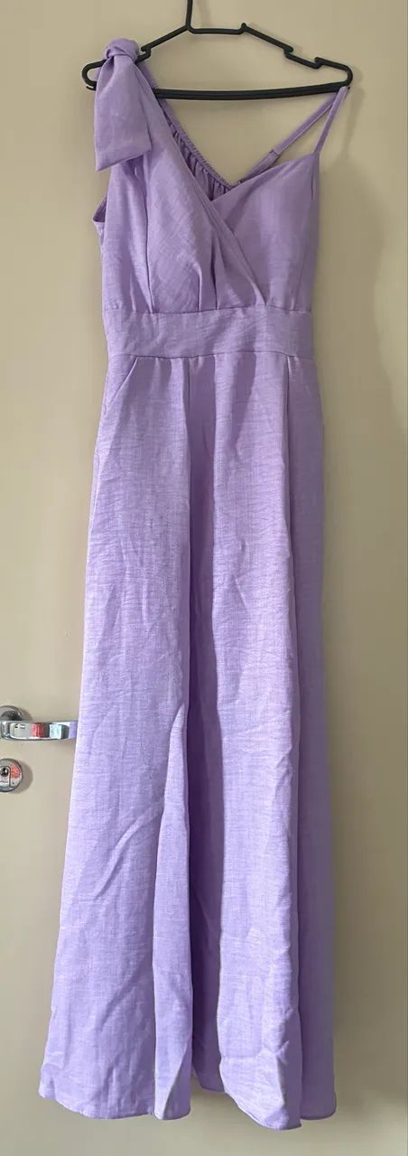 Vestido longo lavanda
