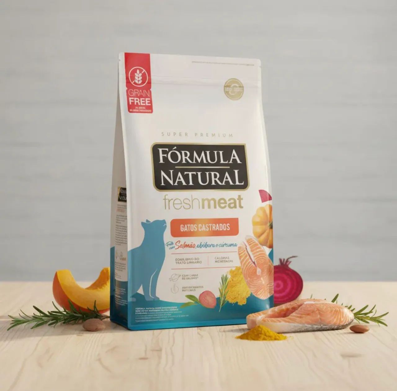 Ração Fórmula Natural Fresh Meat para Gatos Adultos Castrados Sabor Salmão 10.1kg - Foto 2
