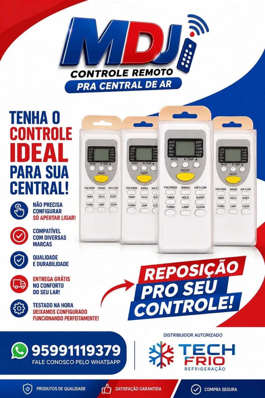 Controle de central de ar condicionado da tech frio 