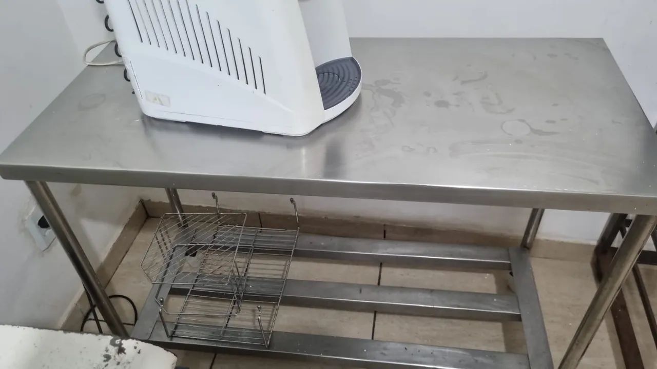 Bancada inox cozinha industrial 1,13m x 50cm