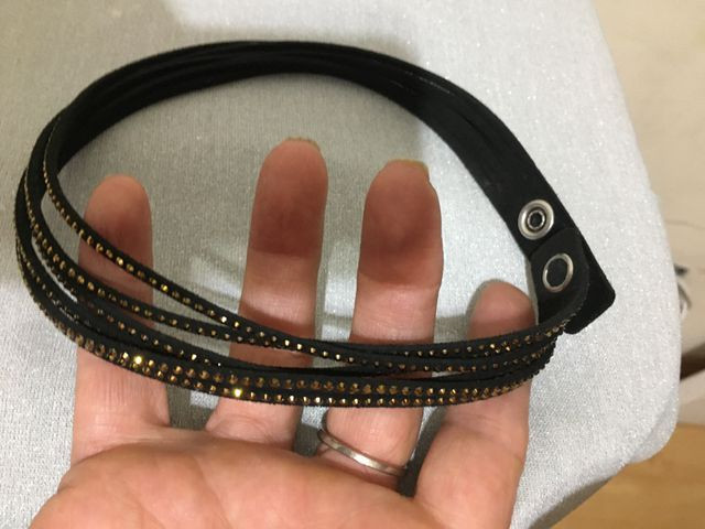 Pulseira de couro swarovski - Foto 6