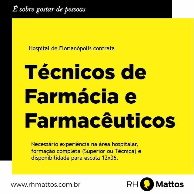 Técnico de Farmácia - Começo imediato !