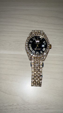 Relógio Masculino Relógio Feminina Rolex Cravejado Diversas Cores - Foto 2