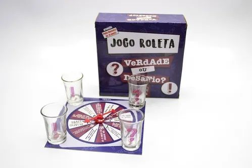 Jogo Da Roleta Verdade Ou Desafio Com 4 Copos Shot