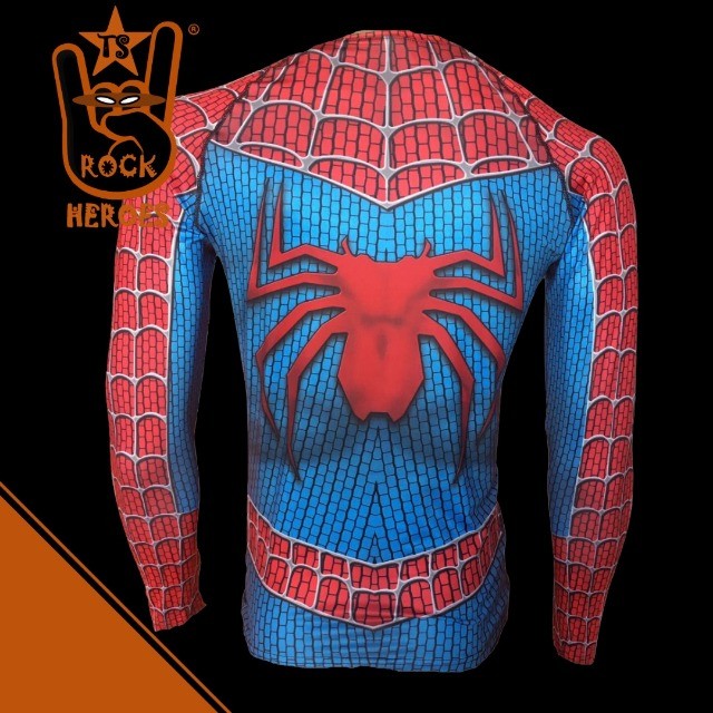 Camisa de Compressão Homem Aranha Clássico Rashguard Elastano Manga Longa Adulto  - Foto 3
