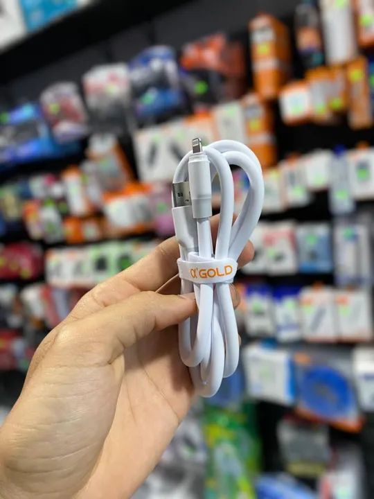 CABO REFORÇADO DE CARREGAMENTO RÁPIDO ANDROID E IOS GOLD - Foto 5
