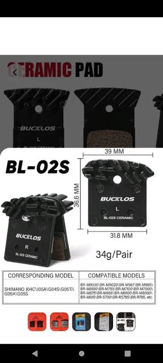 Pastilhas de freio Shimano Ceramic BL-02S