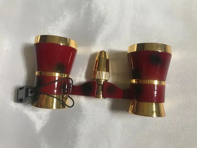 Binóculo novíssimo dourado e vermelho - Foto 2