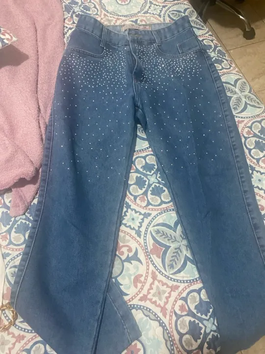 Calça Jeans Feminina com Strass