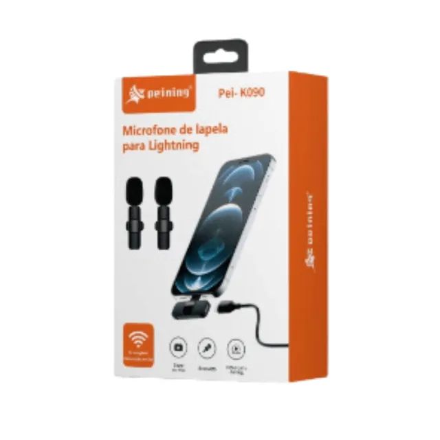 Microfone De Lapela Sem Fio Lightning - Peining  cod: 3531 - Foto 2