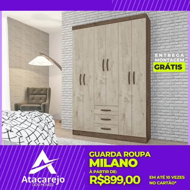 Guarda Roupa Casal Entrega e Montagem Gratis