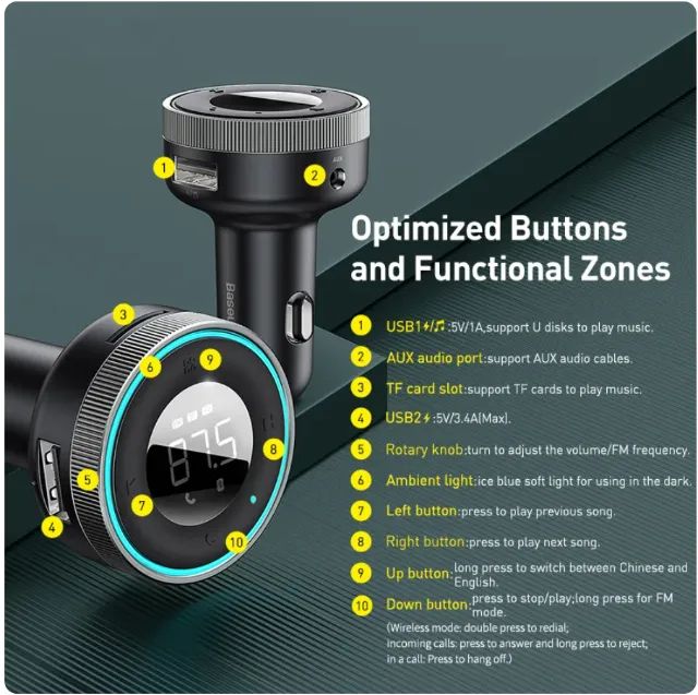 Bluetooth p/ Carro (carrega celular, cartão sd, pendrive) 60,00/ Baseus 120,00 - Foto 2