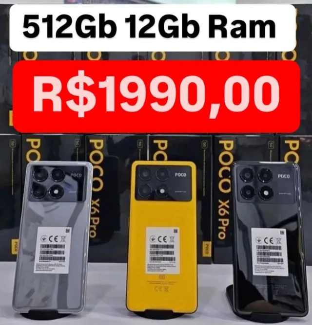 Celular Poco X6 Pro 5G 512Gb 12Gb Ram Novo Entregamos Capa e Pelicula