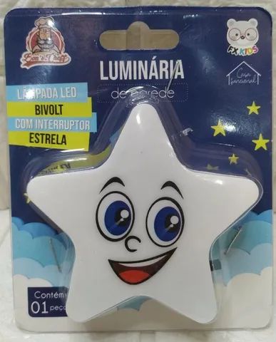 Luminaria Abaju Estrela  Parede Tomada Biv Up6265 8cm - Branco
