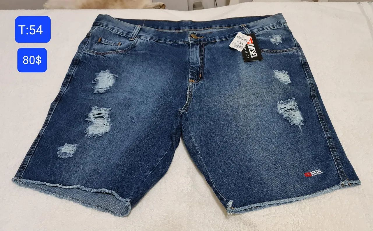 Bermuda jeans masculina fashion tamanho 54