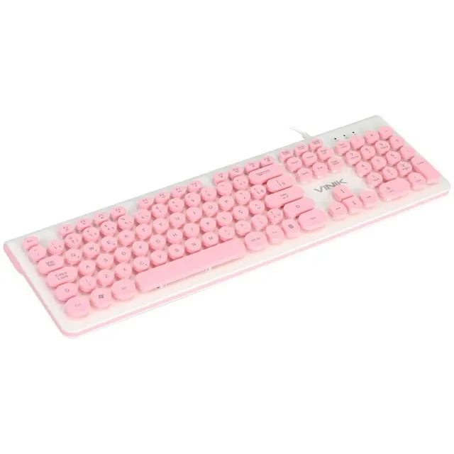 Teclado Multimídia Vinik Dynamic Circle Pink - WZetta - Foto 3
