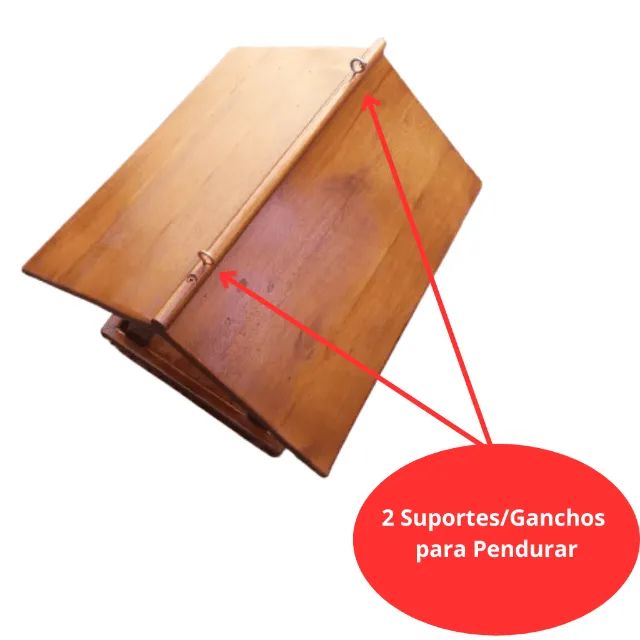 Comedouro p/ Aves Tratador de Pássaros em Madeira c/ Verniz - Foto 2