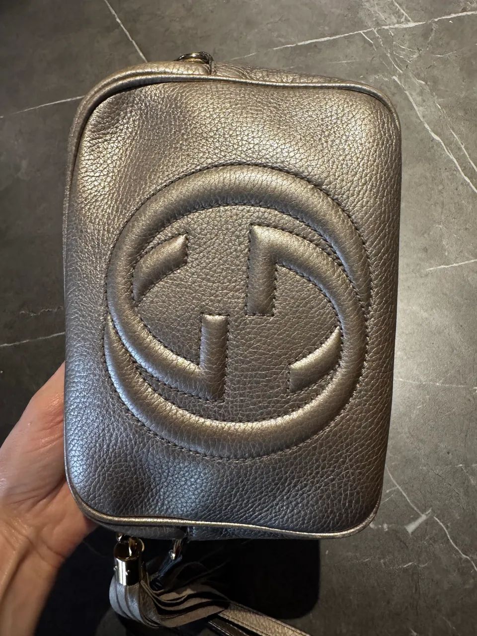 Bolsa gucci disco metalizada - Foto 2