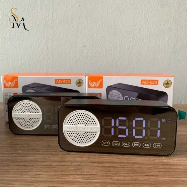Rádio retrô com relógio de exibição de hora e via bluetooth - Foto 2