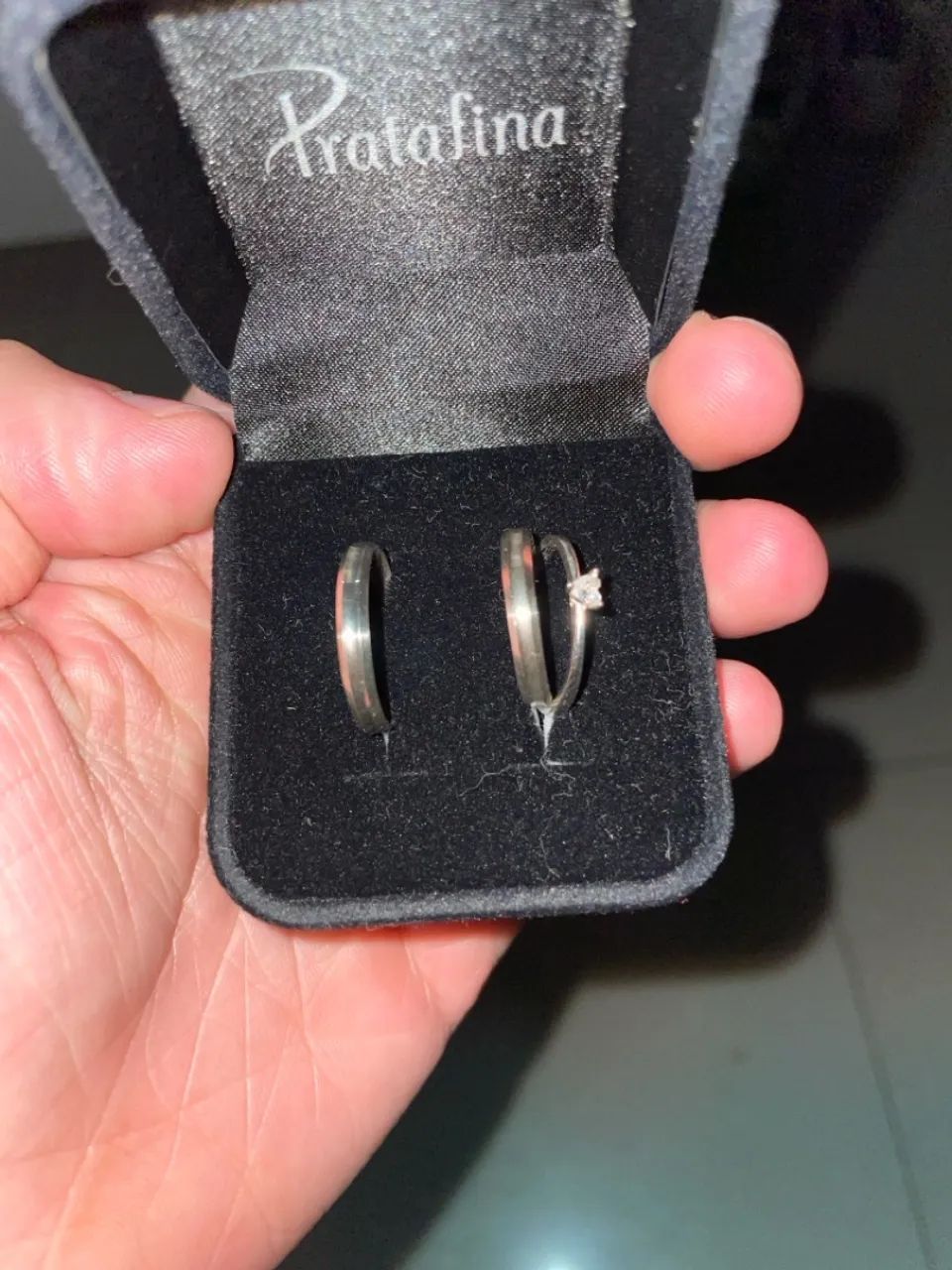 Alianças novas da prata fina de compromisso(namoro)