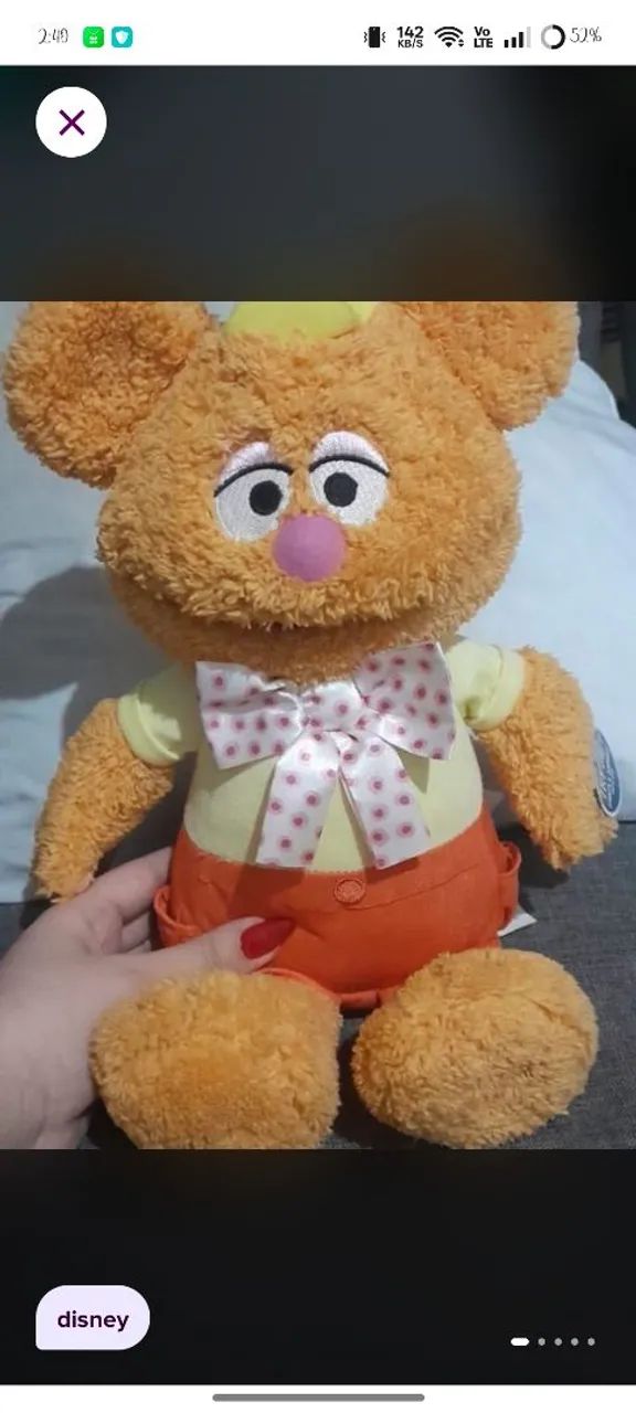 pelúcia do fozzie bear (urso fozzie) da linha muppet babies da disney.
