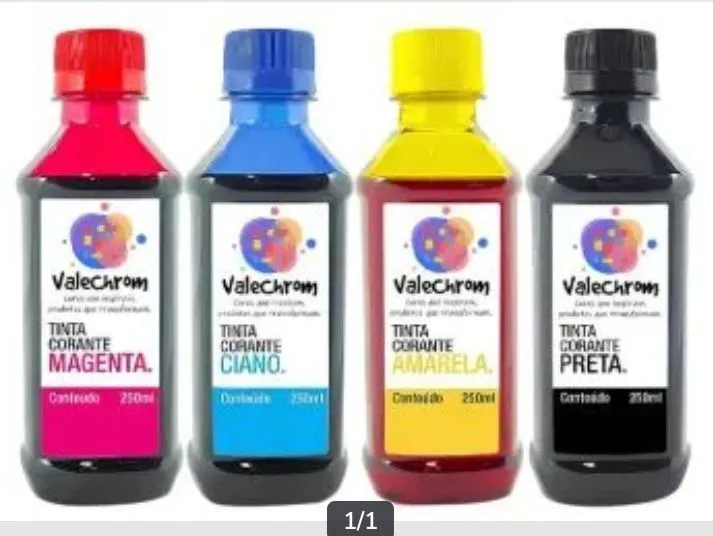 Kit Tintas 4x100ml Epson, HP para Bulk e cartuchos