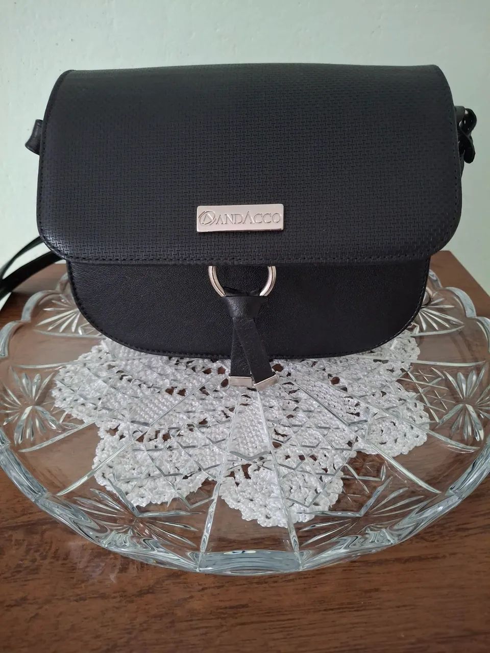 Bolsa de ombro preta Andacco - Foto 4