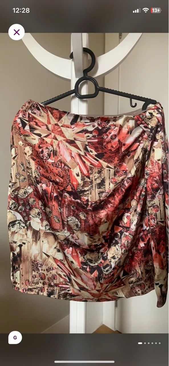 Saia de cetim estampada - Maria Valentina 