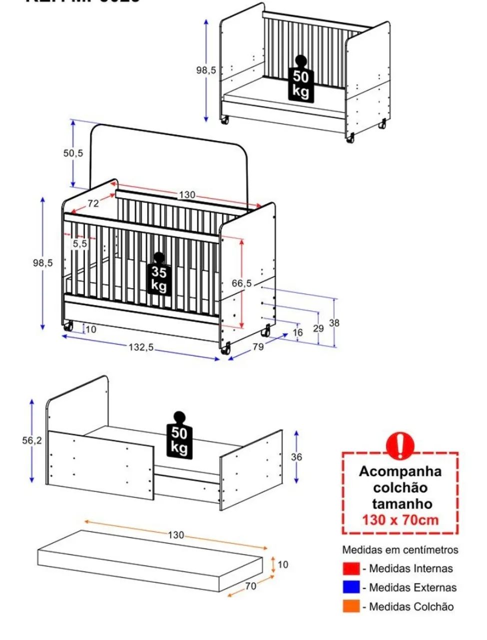 Berço 3 em 1 -conservadíssimo!  - Foto 2