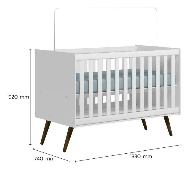 Berço Mini Cama Encanto Retro - Branco 