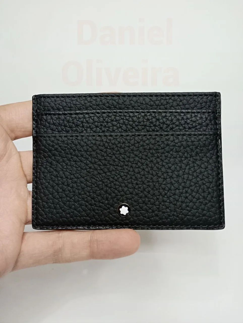 Porta cartão Montblanc de couro lichia 